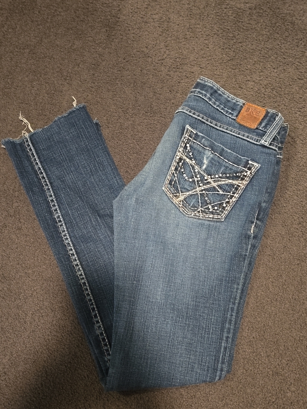 BKE Madison Skinny Jeans with Embellished Back Pockets